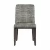Sunpan Elisa Dining Chair in Grey Oak - Naya Check Black - Front Angle - Sunpan Elisa Dining Chair in Grey Oak - Naya Check Black - Front Angle
