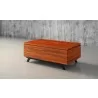 Furnitech Signature 48" Mid-Century Modern Coffee Table in Iron Wood - Front Side Angle - Furnitech Signature 48" Mid-Century Modern Coffee Table in Iron Wood - Front Side Angle