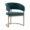 Sunpan Marris Dining Armchair Gold-Danny Teal - Front Side Angle - Sunpan Marris Dining Armchair Gold-Danny Teal - Front Side Angle