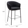 Essen Barstool in Black & Bronze-seat dimension