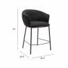 Essen Counter Stool in Black & Bronze- Seat Dimension