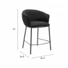 Essen Counter Stool in Black & Bronze- Seat Dimension - Essen Counter Stool in Black & Bronze- Seat Dimension