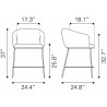 Essen Counter Stool in Ivory-dimension