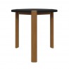 Manhattan Comfort Mid-Century Modern Gales End Table with Solid Wood Legs in Matte Black  Front