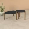 Manhattan Comfort Mid-Century Modern Gales End Table with Solid Wood Legs in Matte Black Set - Manhattan Comfort Mid-Century Modern Gales End Table with Solid Wood Legs in Matte Black Set