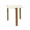 Manhattan Comfort Mid-Century Modern Gales End Table with Solid Wood Legs in Greige Side - Manhattan Comfort Mid-Century Modern Gales End Table with Solid Wood Legs in Greige Side