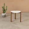 Manhattan Comfort Mid-Century Modern Gales End Table with Solid Wood Legs in Greige