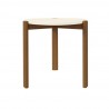 Manhattan Comfort Mid-Century Modern Gales End Table with Solid Wood Legs in Greige Back