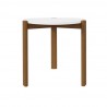 Manhattan Comfort Mid-Century Modern Gales End Table with Solid Wood Legs in Matte White Back