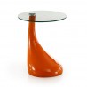Manhattan Comfort Lava 19.7 in. Glass Top Accent Table Orange