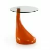 Manhattan Comfort Lava 19.7 in. Glass Top Accent Table Orange - Manhattan Comfort Lava 19.7 in. Glass Top Accent Table Orange