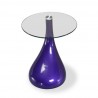 Manhattan Comfort Lava 19.7 in. Glass Top Accent Table