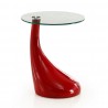 Manhattan Comfort Lava 19.7 in. Glass Top Accent Table Red