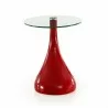 Manhattan Comfort Lava 19.7 in. Glass Top Accent Table - Manhattan Comfort Lava 19.7 in. Glass Top Accent Table