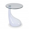 Manhattan Comfort Lava 19.7 in. Glass Top Accent Table White