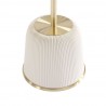 Manhattan Comfort Modern Anderson End Table 1.0 Upholstered in Leatherette with Gold Tabletop Cream Base View