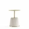 Manhattan Comfort Modern Anderson End Table 1.0 Upholstered in Leatherette with Gold Tabletop Cream Front - Manhattan Comfort Modern Anderson End Table 1.0 Upholstered in Leatherette with Gold Tabletop Cream Front