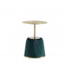 Manhattan Comfort Modern Anderson End Table 1.0 Upholstered in Leatherette with Gold Tabletop Green Front