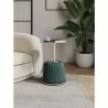 Manhattan Comfort Modern Anderson End Table 1.0 Upholstered in Leatherette with Gold Tabletop Green - Manhattan Comfort Modern Anderson End Table 1.0 Upholstered in Leatherette with Gold Tabletop Green