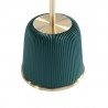 Manhattan Comfort Modern Anderson End Table 1.0 Upholstered in Leatherette with Gold Tabletop Green Base VIew