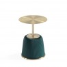 Manhattan Comfort Modern Anderson End Table 1.0 Upholstered in Leatherette with Gold Tabletop Green Top View