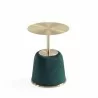 Manhattan Comfort Modern Anderson End Table 1.0 Upholstered in Leatherette with Gold Tabletop Green Top View - Manhattan Comfort Modern Anderson End Table 1.0 Upholstered in Leatherette with Gold Tabletop Green Top View