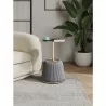 Manhattan Comfort Modern Anderson End Table 1.0 Upholstered in Leatherette with Gold Tabletop Grey - Manhattan Comfort Modern Anderson End Table 1.0 Upholstered in Leatherette with Gold Tabletop Grey