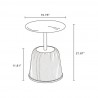 Manhattan Comfort Modern Anderson End Table 1.0 Upholstered in Leatherette with Gold Tabletop Size