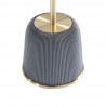Manhattan Comfort Modern Anderson End Table 1.0 Upholstered in Leatherette with Gold Tabletop Grey Base View