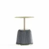 Manhattan Comfort Modern Anderson End Table 1.0 Upholstered in Leatherette with Gold Tabletop Grey Front - Manhattan Comfort Modern Anderson End Table 1.0 Upholstered in Leatherette with Gold Tabletop Grey Front