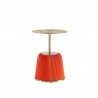 Manhattan Comfort Modern Anderson End Table 1.0 Upholstered in Leatherette with Gold Tabletop Orange Front