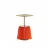 Manhattan Comfort Modern Anderson End Table 1.0 Upholstered in Leatherette with Gold Tabletop Orange Front - Manhattan Comfort Modern Anderson End Table 1.0 Upholstered in Leatherette with Gold Tabletop Orange Front