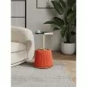 Manhattan Comfort Modern Anderson End Table 1.0 Upholstered in Leatherette with Gold Tabletop Orange - Manhattan Comfort Modern Anderson End Table 1.0 Upholstered in Leatherette with Gold Tabletop Orange