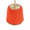 Manhattan Comfort Modern Anderson End Table 1.0 Upholstered in Leatherette with Gold Tabletop Orange Base View