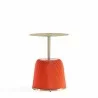 Manhattan Comfort Modern Anderson End Table 1.0 Upholstered in Leatherette with Gold Tabletop Orange Front - Manhattan Comfort Modern Anderson End Table 1.0 Upholstered in Leatherette with Gold Tabletop Orange Front