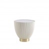 Manhattan Comfort Modern Anderson End Table 2.0 Upholstered in Cream Front
