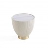 Manhattan Comfort Modern Anderson End Table 2.0 Upholstered in Cream Top Angle