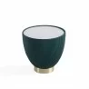 Manhattan Comfort Modern Anderson End Table 2.0 Upholstered in Green Top Angle - Manhattan Comfort Modern Anderson End Table 2.0 Upholstered in Green Top Angle