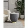 Manhattan Comfort Modern Anderson End Table 2.0 Upholstered in Leatherette with Ceramic Faux Marble Tabletop Grey - Manhattan Comfort Modern Anderson End Table 2.0 Upholstered in Leatherette with Ceramic Faux Marble Tabletop Grey