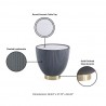 Manhattan Comfort Modern Anderson End Table 2.0 Upholstered in Grey Details