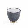 Manhattan Comfort Modern Anderson End Table 2.0 Upholstered in Grey Top Angle