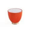 Manhattan Comfort Modern Anderson End Table 2.0 Upholstered in Orange Top Angle - Manhattan Comfort Modern Anderson End Table 2.0 Upholstered in Orange Top Angle