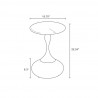Manhattan Comfort Modern Patchin End Table with Round Metal Base in Brown Wood with Gold Tabletop Size