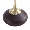 Manhattan Comfort Modern Patchin End Table with Round Metal Base in Brown Wood with Gold Tabletop Base