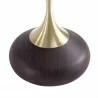 Manhattan Comfort Modern Patchin End Table with Round Metal Base in Brown Wood with Gold Tabletop Base - Manhattan Comfort Modern Patchin End Table with Round Metal Base in Brown Wood with Gold Tabletop Base