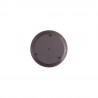 Manhattan Comfort Modern Patchin End Table with Round Metal Base in Brown Wood with Gold Tabletop Bottom