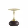 Manhattan Comfort Modern Patchin End Table with Round Metal Base in Brown Wood with Gold Tabletop  - Manhattan Comfort Modern Patchin End Table with Round Metal Base in Brown Wood with Gold Tabletop 