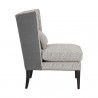 Sunpan Kenzo Lounge Chair in Chevron Grey - Antonio Charcoal - Side Angle