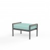 Pietra Ottoman in Dupione Celeste, No Welt - Front Side Angle