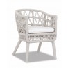 Dana Rope Dining Chair in Linen Canvas w/ Self Welt - Front Side Angle